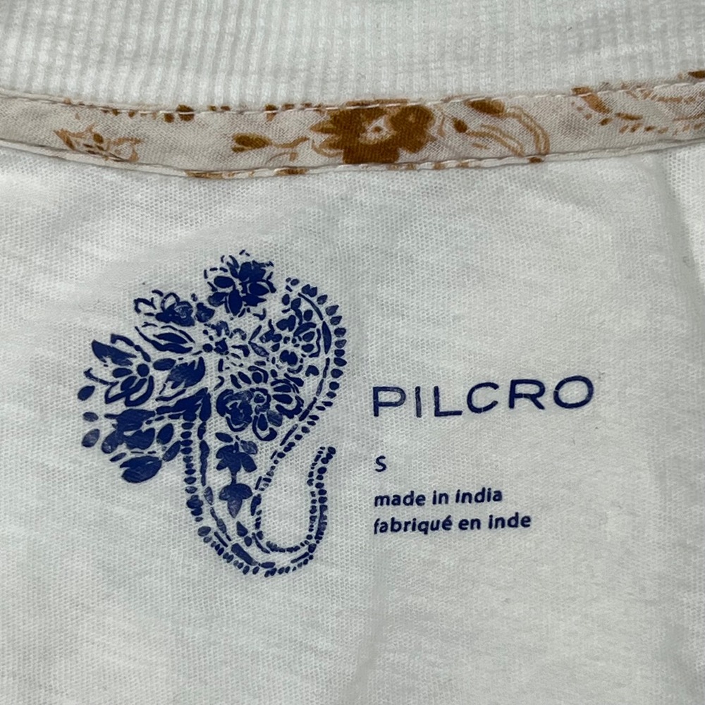 Anthropologie PILCRO White Cotton Eyelet Lace Ruffle Sleeve Top Shirt Small - Picture 6 of 8